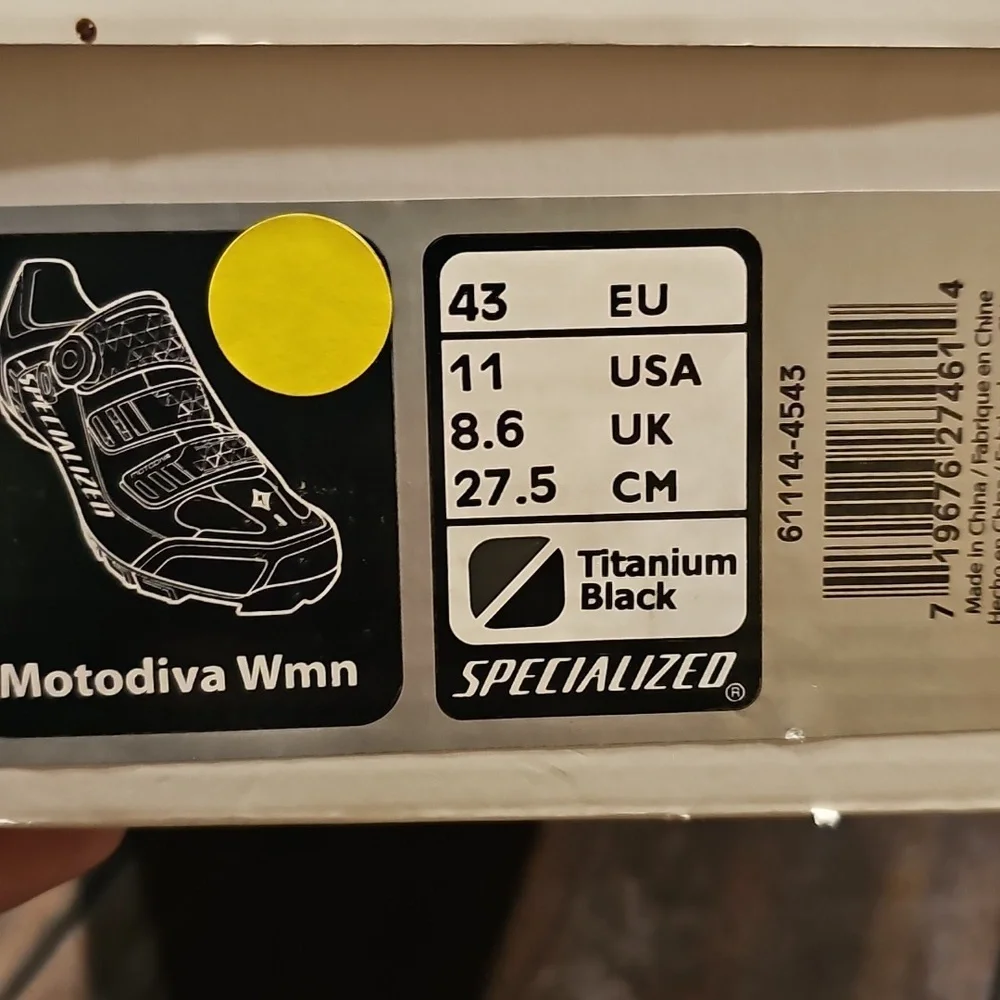 Specialized Motodiva WMN Sz 11 Black Titanium New In Box